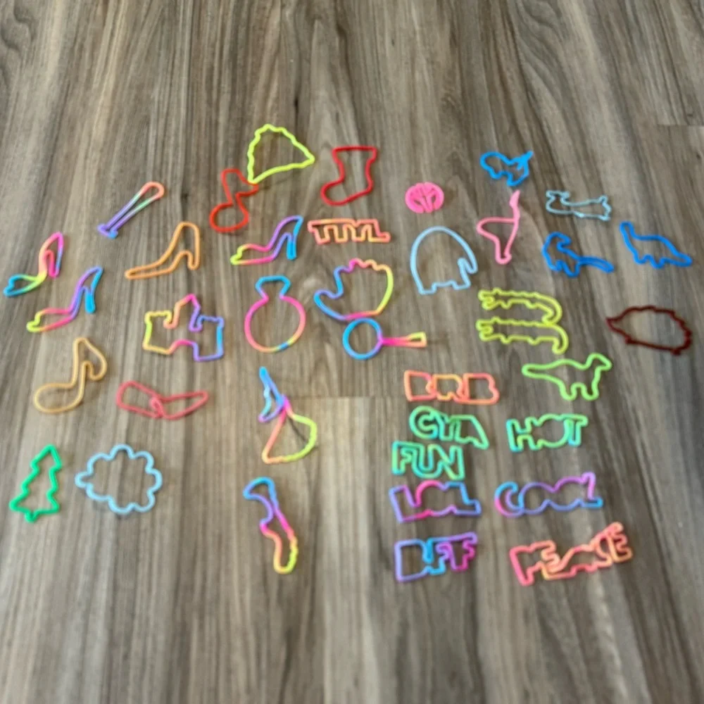 Silly Bandz Assorted Neon Silicone Shape Bands for Kids - Multicolor